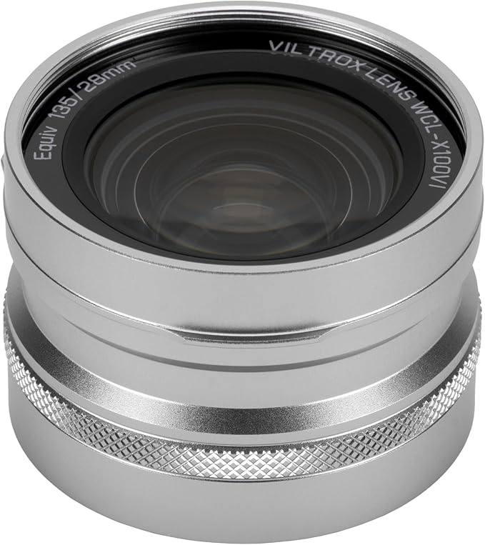 VILTROX 0.8倍 ワイドコンバージョンレンズ FUJIFILM X100専用 広角コンバージョンレンズ 49mm専用設計 富士フイルム X100VI/X100V/X100F 対応 シルバー WCL-X100VI (シルバー, 0.8× ワイド)